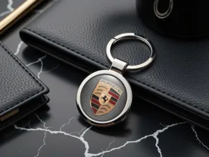 Porsche Portachiavi Metallo Inox Aspetto Premium